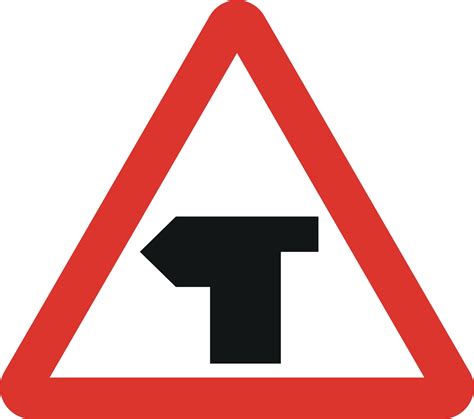 t junction ahead sign